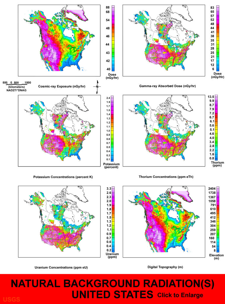 Natural Background Radiation Map of the US