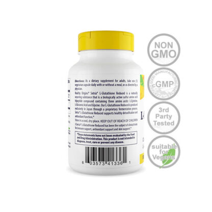 L-Glutathione Reduced 500mg-60ct NON-GMO - Image 2