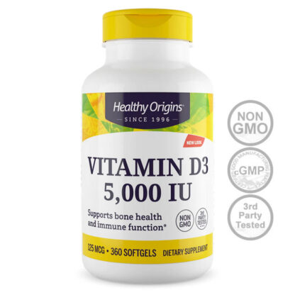 Vitamin D3 125mg-360ct-5000iu NON-GMO